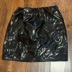 Women's Black Faux Leather Skirt Size Medium Halloween Costume Cosplay